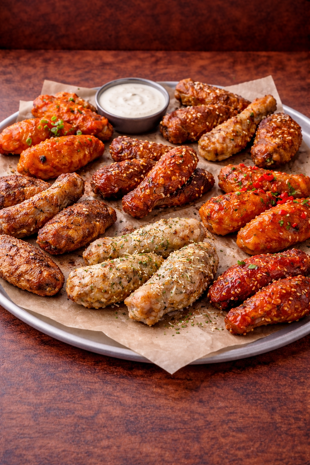 Wings platter at Game Day Pizzeria